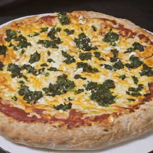 7203731956919486006 16″ Par Baked Feta and Spinach Pizza